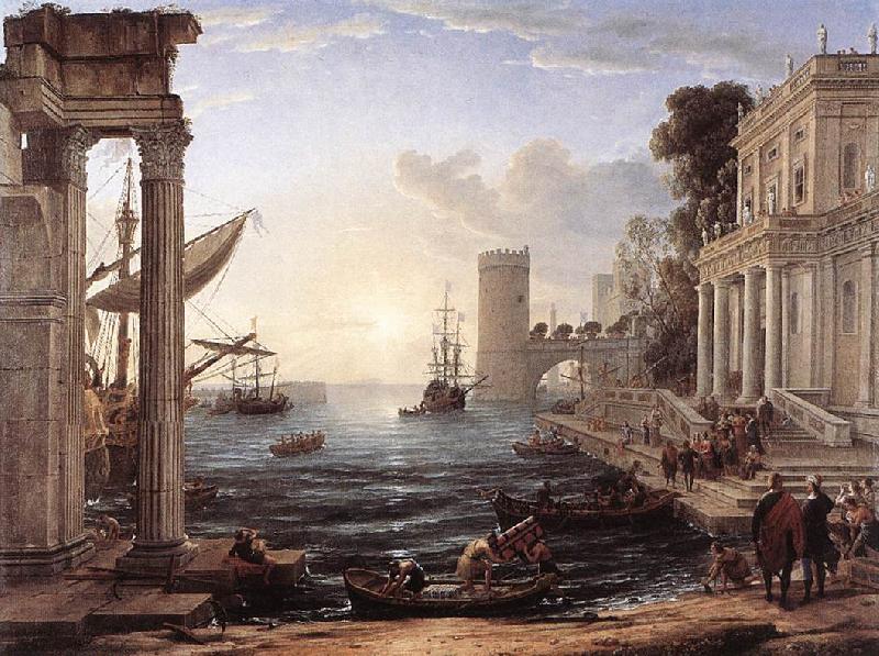 Claude Lorrain Seaport with the Embarkation of the Queen of Sheba df oil painting picture